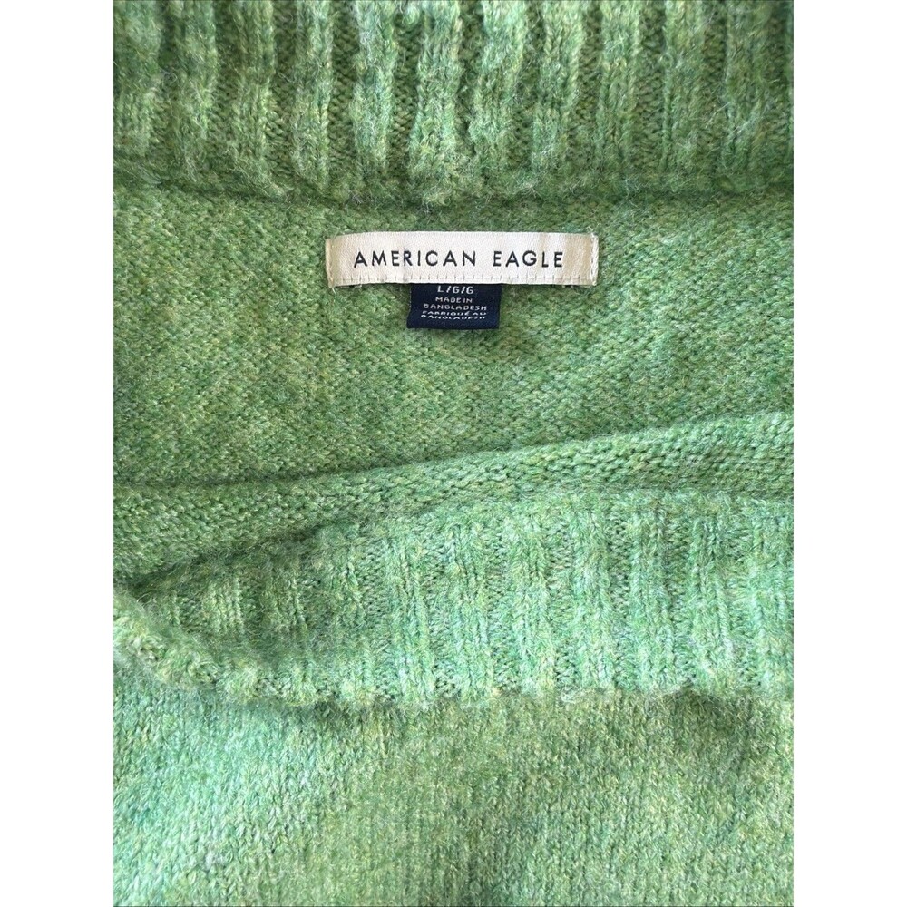 American Eagle Outfitters L Green Long Sleeve Sweater Crew Women Acrylic Blend - Picture 3 of 8